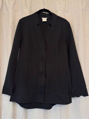 cabi Black Standout Jacket Structured Cotton Knit Blazer Cardigan Size S